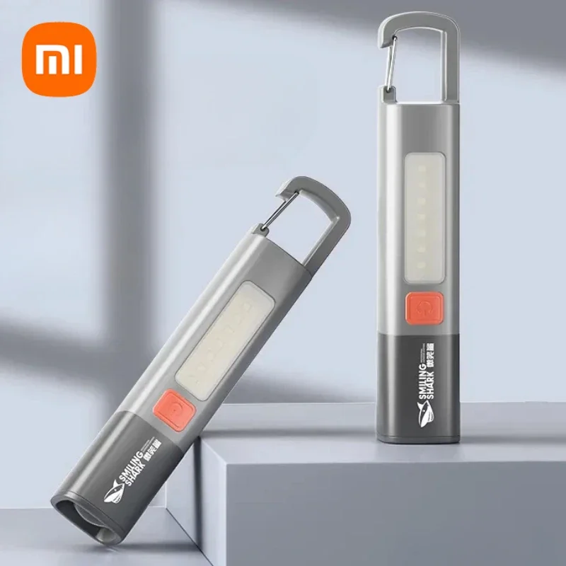 New Xiaomi Outdoor LED Flashlight Portable USB Rechargeable with Hook Zoomable Torch Camping Hiking Long-range Emergency Lamp led flashlight led flashlights camping light led torch light