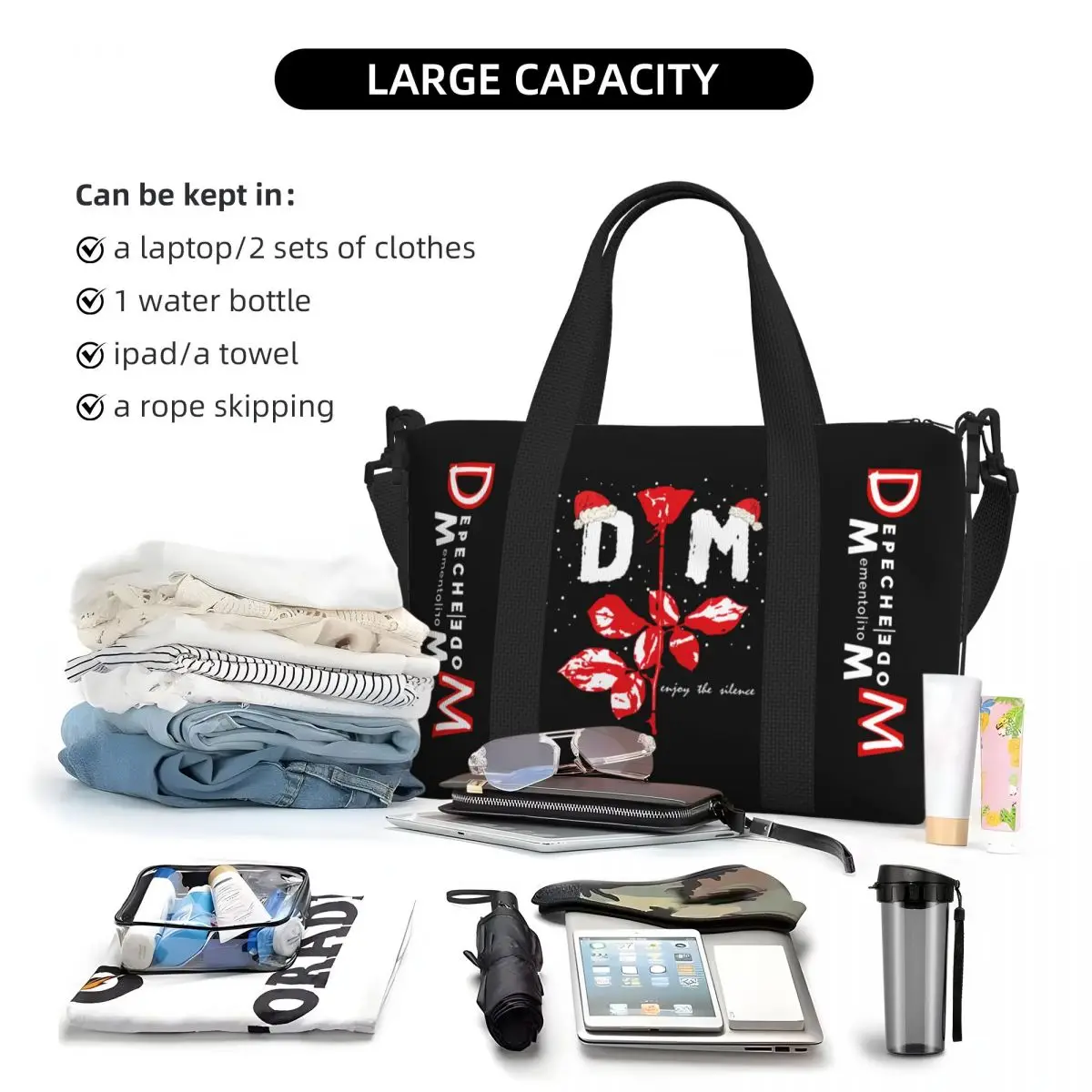 Depeche Cool Mode Tote Bag Women Big Capacity DM Gym Beach Travel Bags