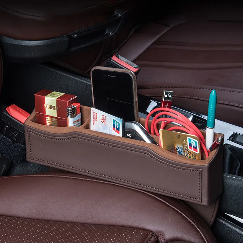 

Seat Crevice Storage Box Case Organizer for Wallet Phone Coins Cigarette Keys Cards Accessories For BMW X1 X3 X5 2022 2021 2020