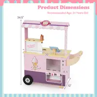 Kids Ice Cream Cart with Vending Machine & Ice Cream Maker Toys Display Stand 2