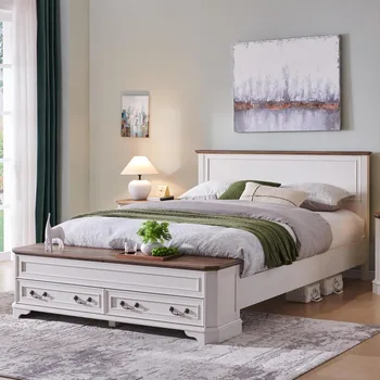 Farmhouse rustic wood platform design 1