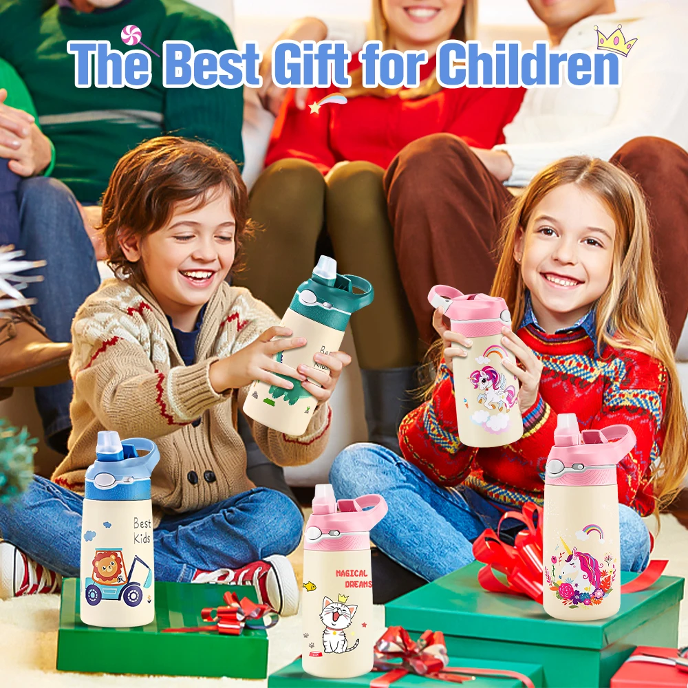 400ML Children Thermal Bottle Unicorn Water Bottle Keep Cold