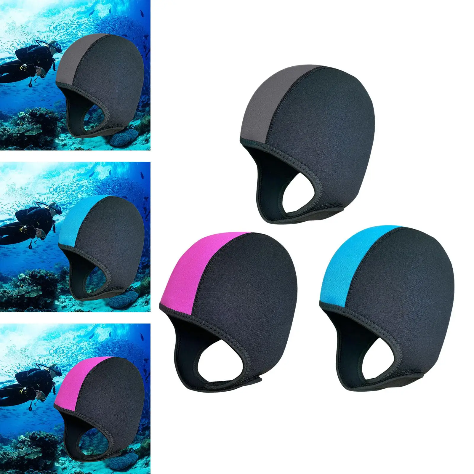 Scuba Diving Hood Cap 3mm Neoprene Diving Wetsuit Hood Keep Warm Scuba Hood for Water Sports Kayaking Sailing Underwater Winter