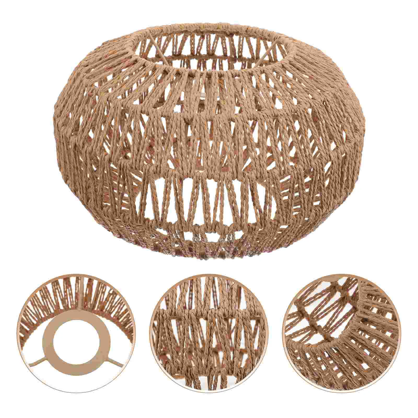 

Woven Pendant Lamp Shade Rattan Lampshade Natural Hand Weaved Chandelier Lampshade Ceiling Rattan Hanging Lamp Shade Light Cover