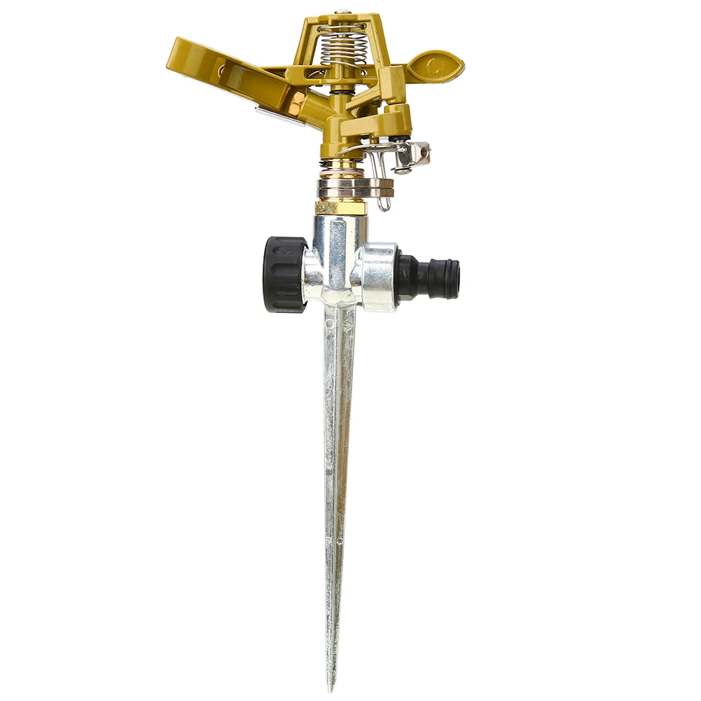 

Sprinkler Irrigation System Sprayer Lawn Impulse Metal Grass Garden 360 Degree Rotating Portable Adjustable Durable Watering