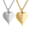 Stainless Steel Heart Angel Wing Urn Necklace Ashes Cremation Jewelry  Keepsake Pendant Memorial Locket Ash Holder Dropshipping 1