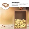 Wood Piggy 5 Inch Photo Frame Money Jar for Saving Kids Photo Frame Piggy Bank Adults Storage Bedroom Office Decor 6