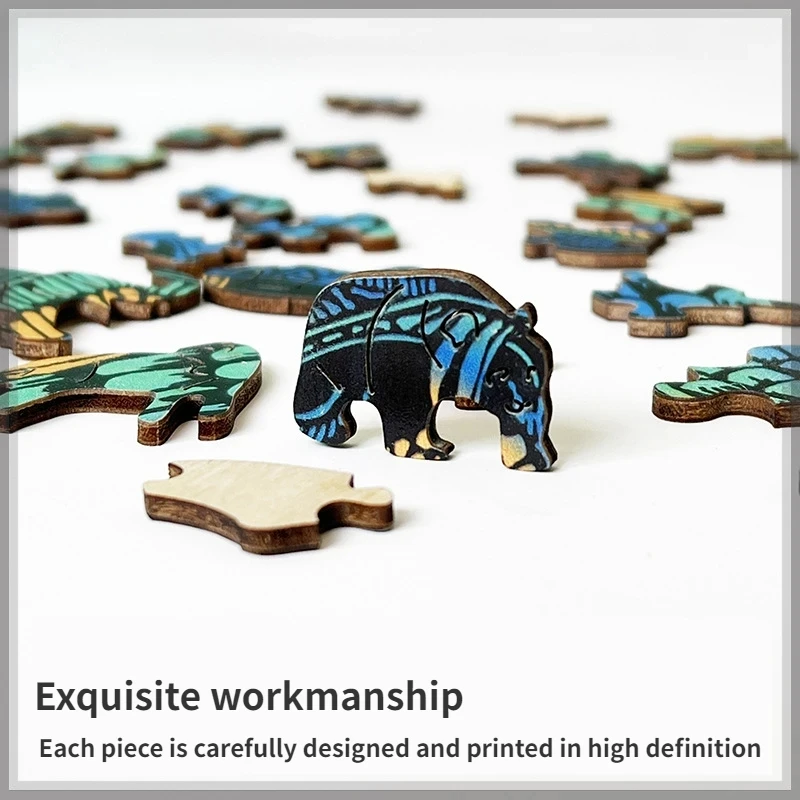 Unique Shape Animal Wooden Puzzle White-headed Owl Puzzle 3D Wood DIY Crafts Shaped Christmas Gift Wooden Jigsaw Puzzle Gifts 5