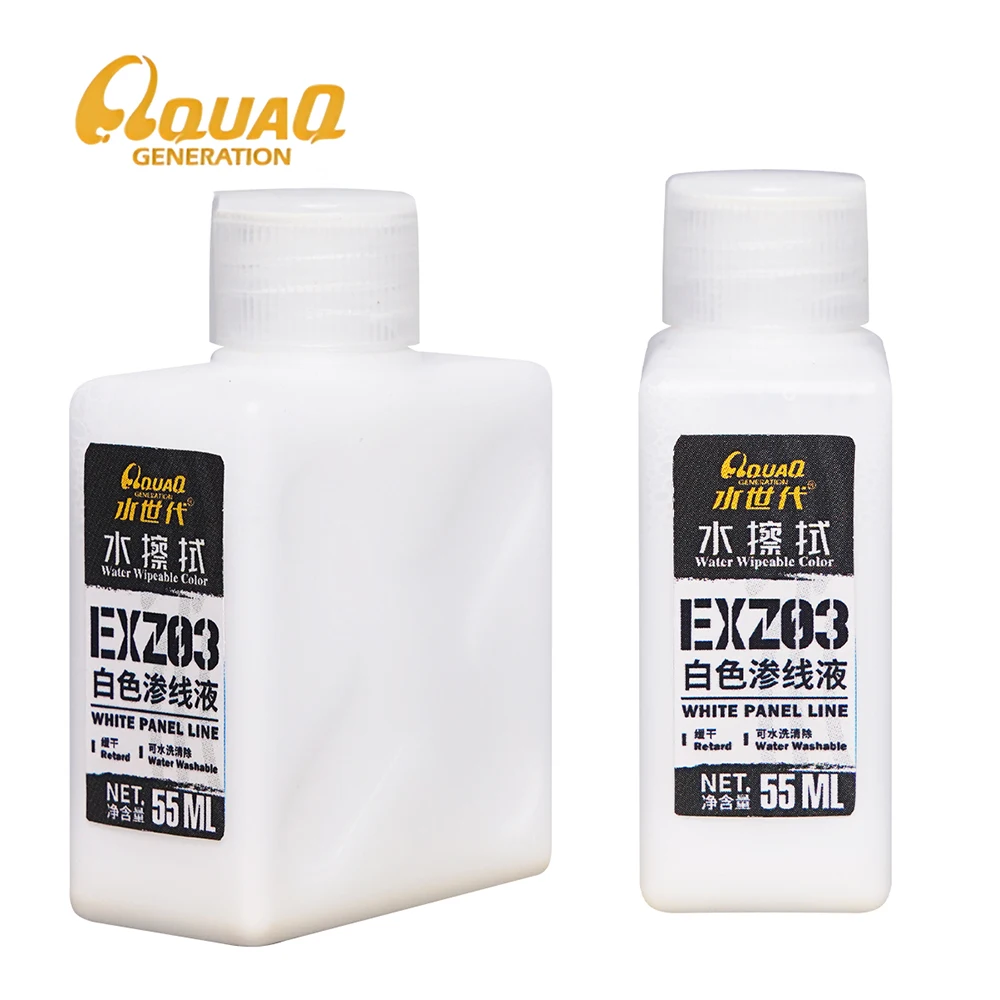 55ml 병당 수성 스크러빙 침투성 액체 빠른 건조 페인트 취미용 페인팅 색소 깨끗한 물로 닦을 수 있음 EXZ01-EXZ03