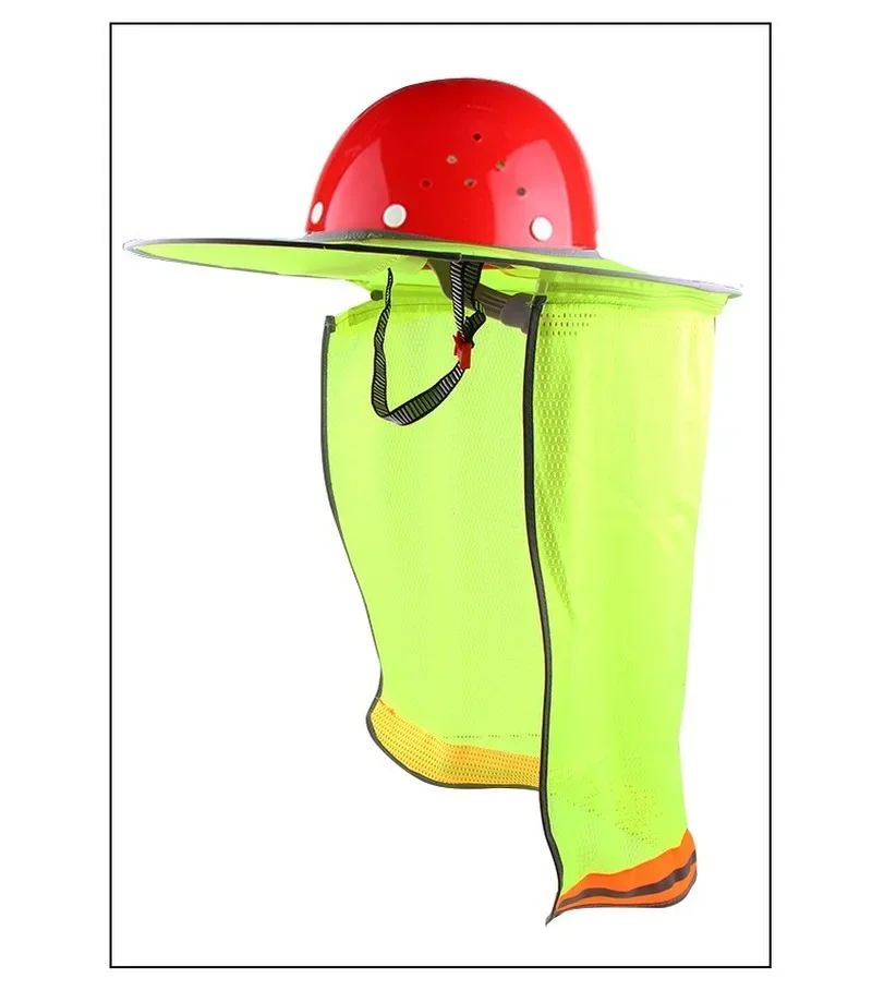Summer Sun Shade Safety Hard Hat Neck Shield Helmets Reflective Stripe Useful Mesh Reflective Cap Cover for Construction Workers
