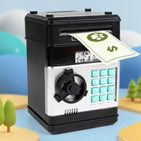 Children's interactive mini ATM bank toy, piggy bank with automatic money reels, secure coin storage and combination lock - age 1