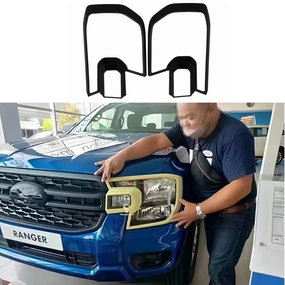 

Налобный фонарь для автомобиля, подходит для Ford Ranger XL + XLS 2022 2023 T9 ABS, матовый черный налобный фонарь, декоративная рамка