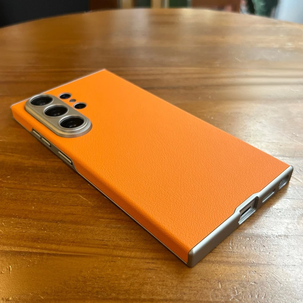 Leather Curved Case - Skin-Friendly Matte Business Shockproof Cover