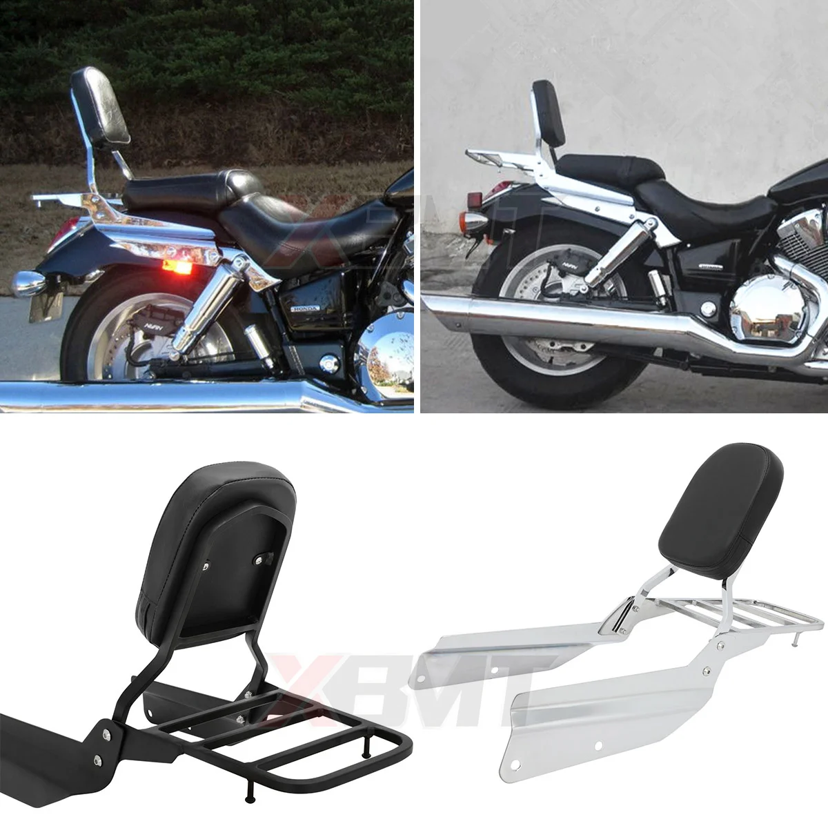 MotorcycleBackrestSissyBarLuggageRackForHondaVTX1300VTX1800