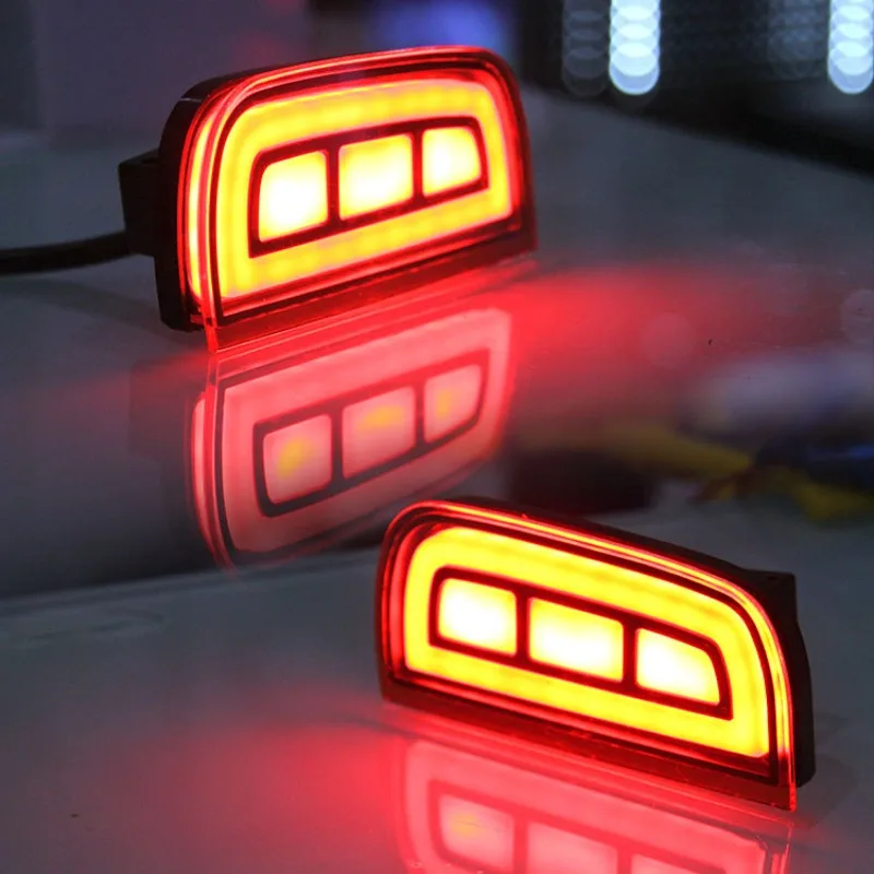 For Honda Civic 2016-2020 2Pcs Rear Surround Light Modified Rear Bumper Light Reflector Driving Light DRL Brake Lamp Accessories detail image 4
