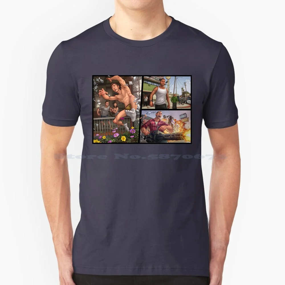 Grand Theft Auto 5 T Shirt 100% Cotone Tee Grand Theft Auto 5 Vice City Sparty Philip Videogioco 4 Trilogy V Online 6 San
