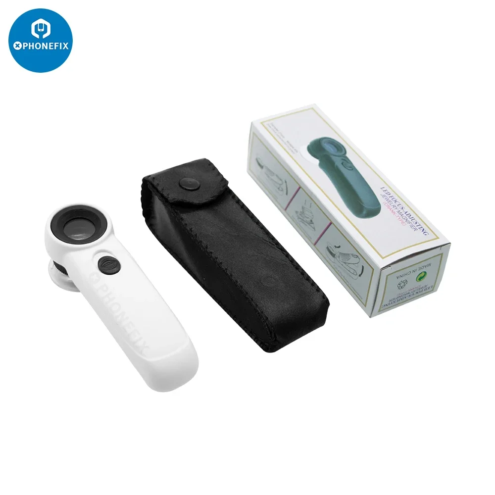 Lente D'Ingrandimento Microscopio Per Telefono 45x Con Luci LED - Obiettivo Per Stampa, Saldatura E Osservazione Biologica - 4