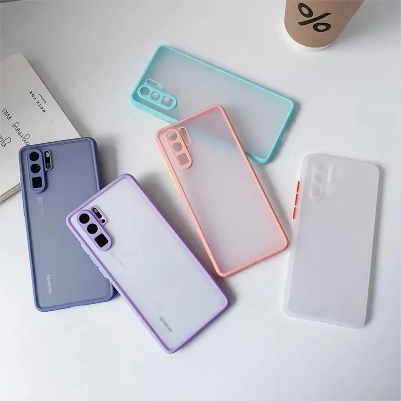 Camera Lens Protection Phone Case For Huawei P20 P30 P40 Mate 20 30 40 50 60 Pro Matte Translucent Shockproof Back Cover Case