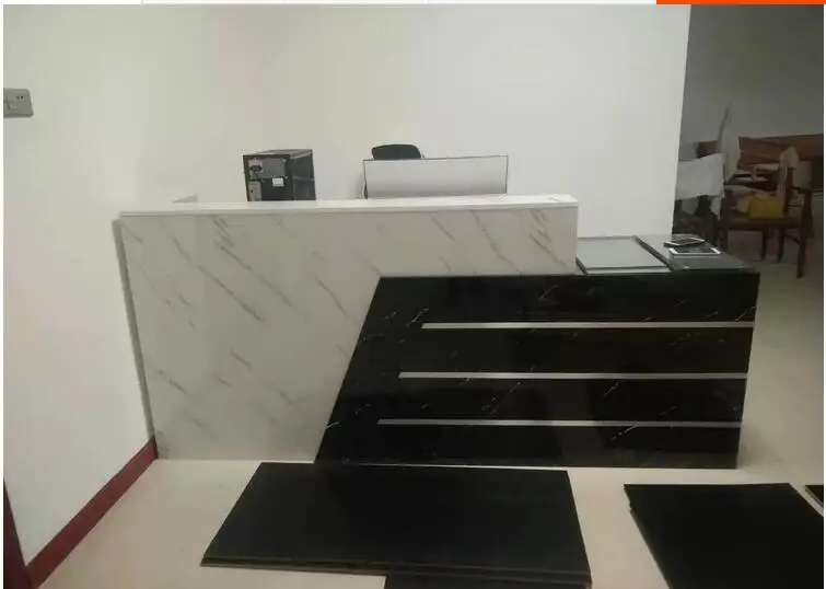 Simple modern front desk reception desk reception education and training bar corner paint cashier counter