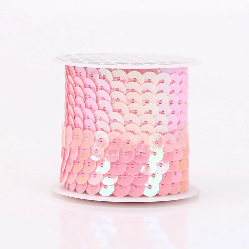 4.5M/Roll 6mm Sequins Ribbon Round Flat Sequins Laser Giltter Paillettes Wedding Crafts DIY Scrapbooking Pendant Decor