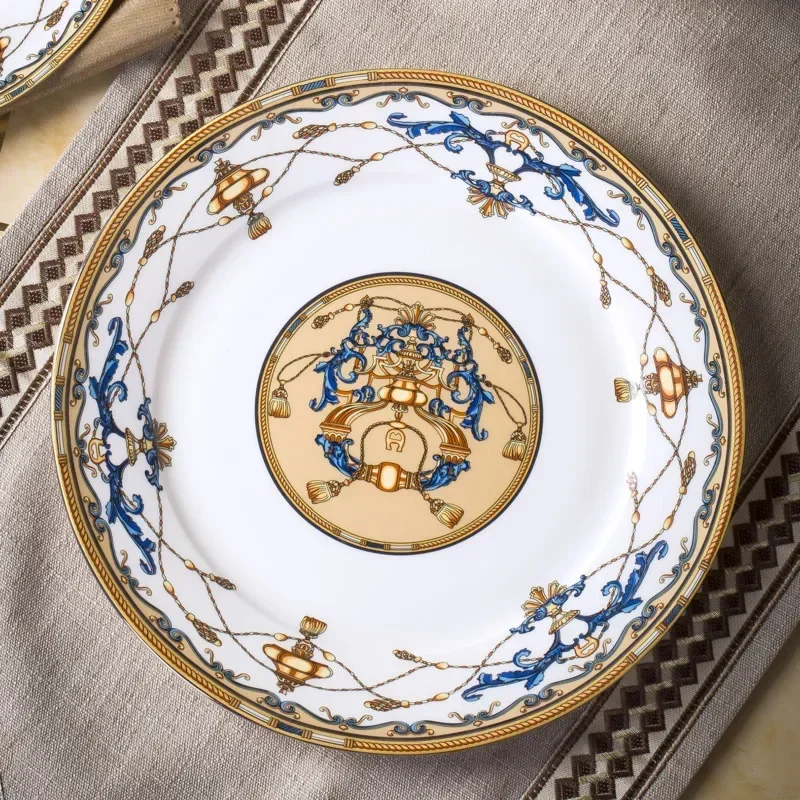 Jingdezhen Bone Porcelain Tableware Set, Elegant Dinnerware, Complete Stylish Kitchen Set, High-End Dining Dishware Set