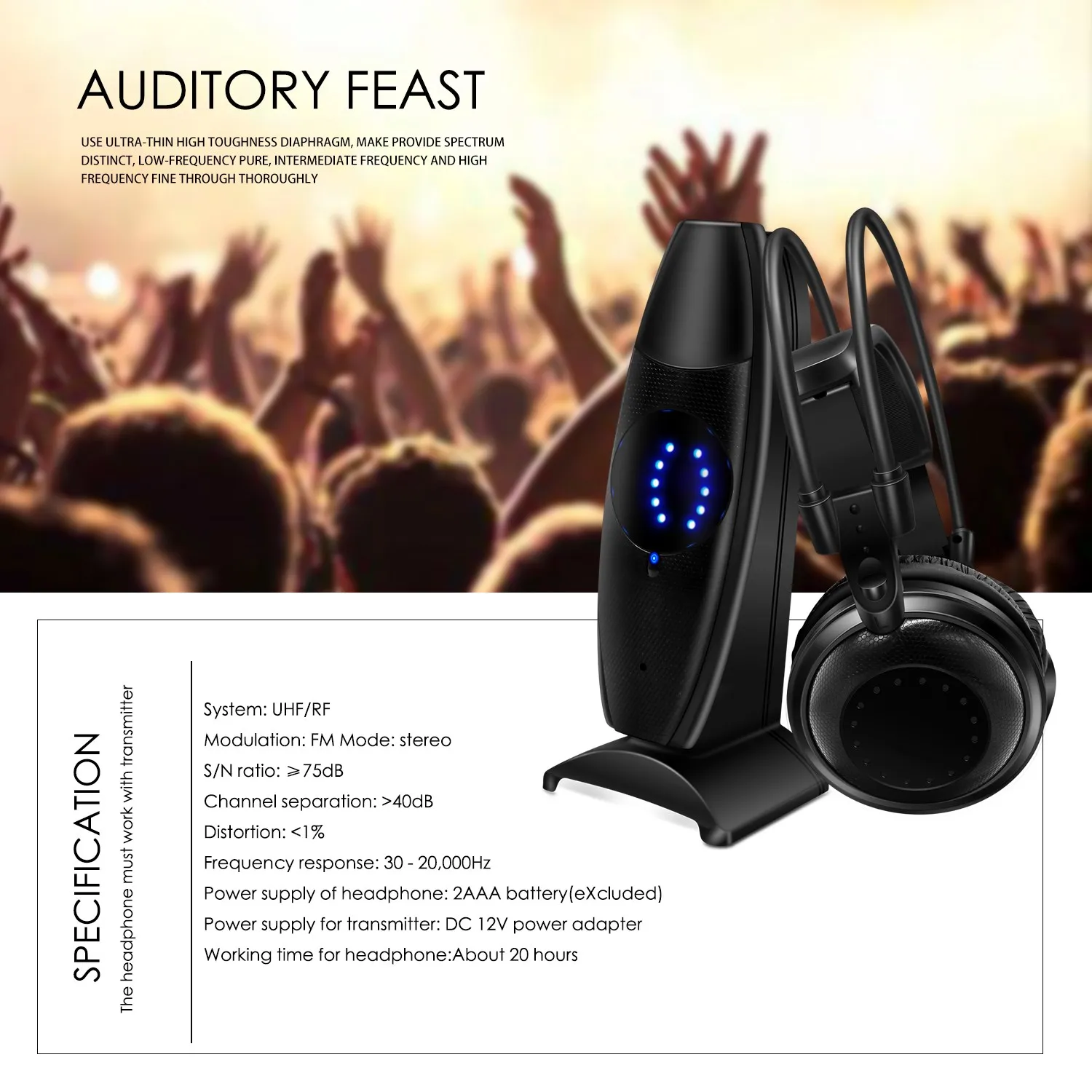 Noise Cancelling Wireless Headphones With Dongle Transmitter