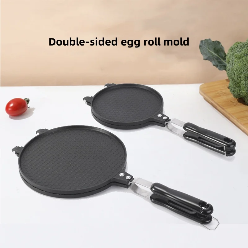 Egg Roll Machine Pancake Pan Crispy Fried Egg Pan Egg Cone Household Non-stick Egg Roll Press Biscuit Baking Tray Baking Mold 4