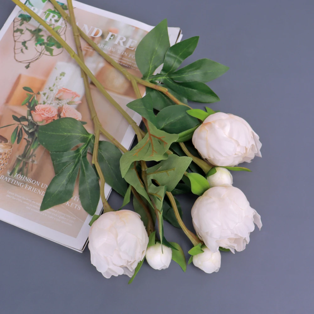 1Pcs Artificial Flowers Branches Silk Roses Peony Wedding Home Decor Arrange Fake Plants Valentine'S Day Gift DIY Bridal Bouquet