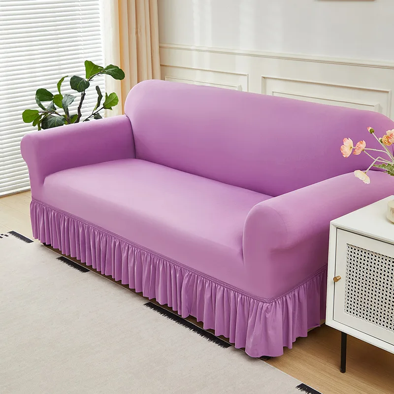 1pc Sofa Slipcover With Skirt L-shaped Sofa Cover Couch Cover for Bedroom Office Living Room Home Decor Furniture Protector 5