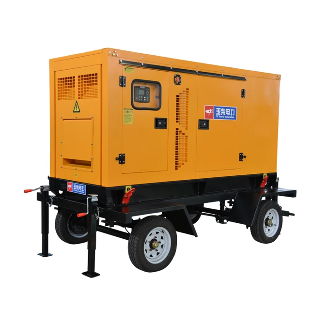 Groupe électrogène diesel mobile silencieux de 50 kW sur remorque, personnalisé, pour usage industriel et extérieur 1