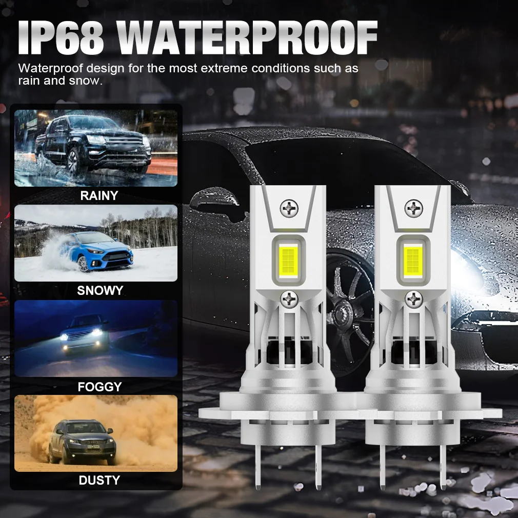 25000LM H7 LED Headlight Bulb Mini Wireless 16pcs 3570 CSP Chips for Car Headlamp Auto Diode Lamps H7 Turbo Led 6500K 12V led car lights led lights led bulbs led headlights led car headlights car headlamps