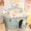 Kawaii Piggy Bank Anime Cartoon Cute Square Money Boxes Piggy Bank with Lock and Key for Notes Children Xmas New Year Toys Gift 2