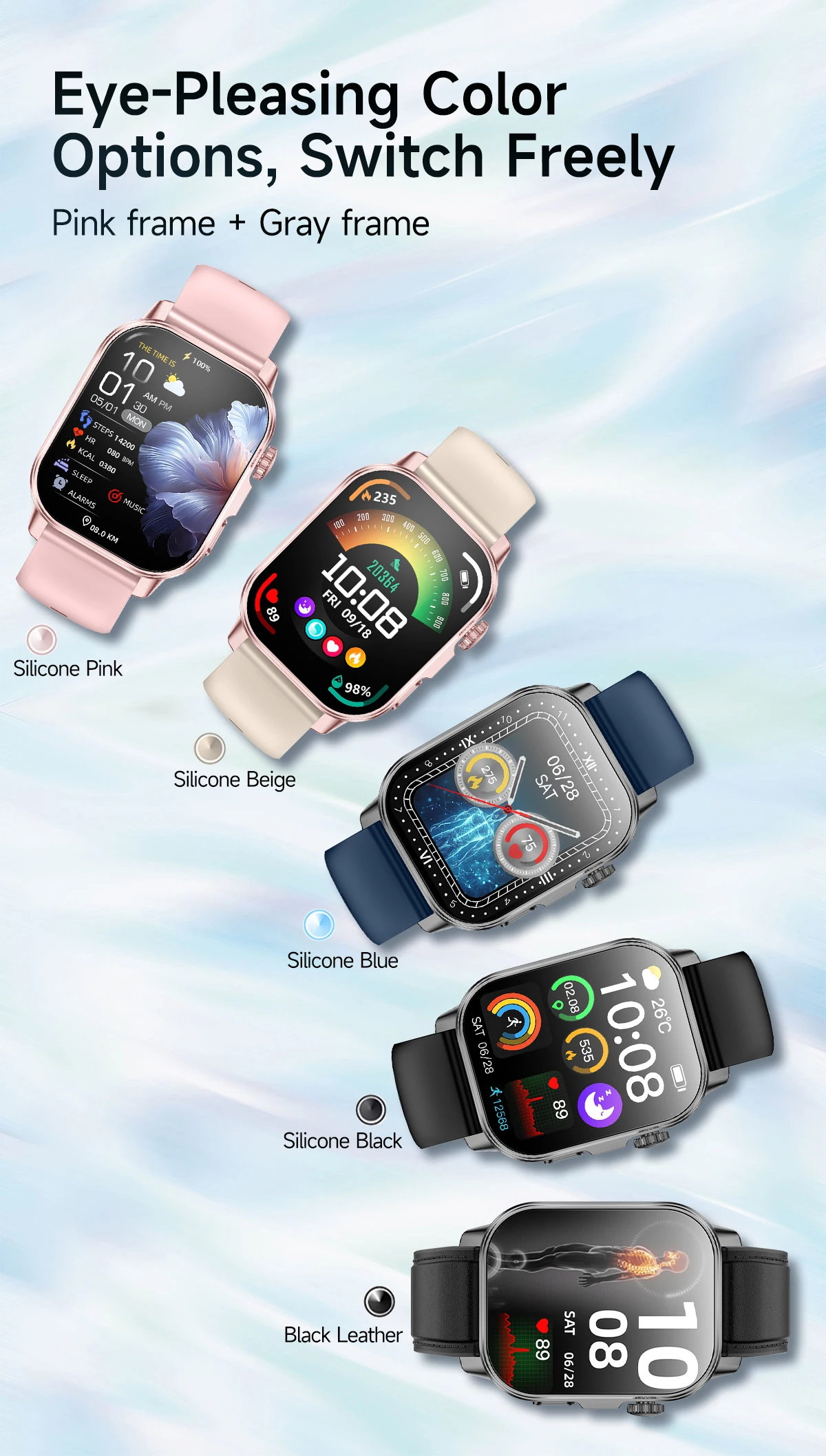 Micro Physical Examination Smartwatch Blood Pressure Uric Acid Blood Lipids Heart Health Analysis Smart Watches for Women 2026