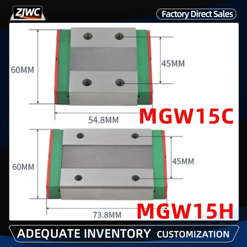Guia Linear do Trilho Linear para o Vário Instrumento Transporte do Bloco Peças do Cnc 3d Mgw15c Mgw15h 1pc