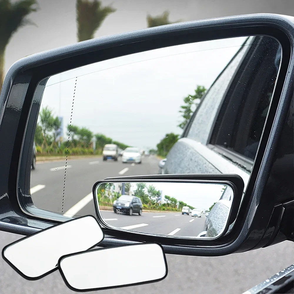 2 Stücke 360 Grad Einstellbare Blinden Fleck Spiegel Auto Hilfs Rückspiegel Konvexen Spiegel Runden Rahmen Weitwinkel Spiegel für Auto Rückwärts – Detail 1