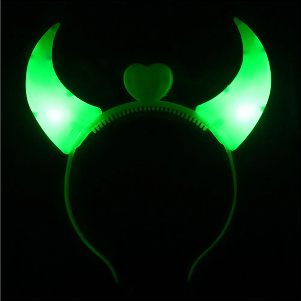 Led Devil Horn Light Up Headband Evil Halloween&Christmas Party Decor Party Glitter Headwear Cosplay Party Costume Hair Hoop