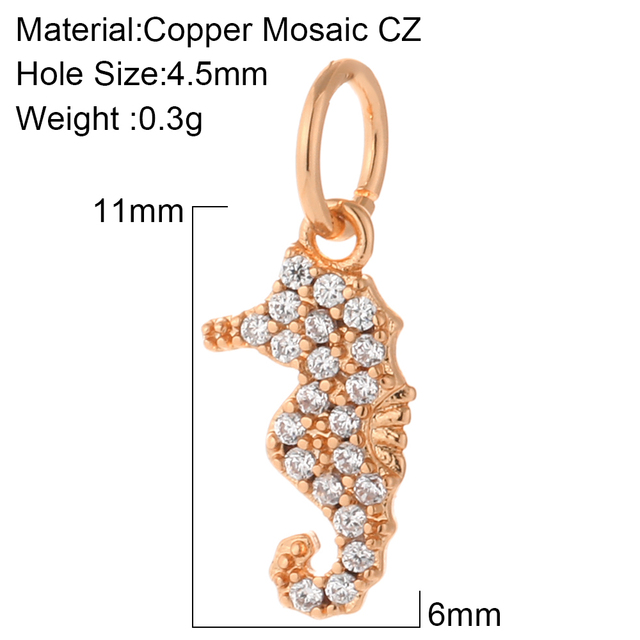 Charms for Jewelry Making Crab Shell Seahorse Designer Jewelry Charms for Diy Earrings Necklace Bracelet Charm Copper