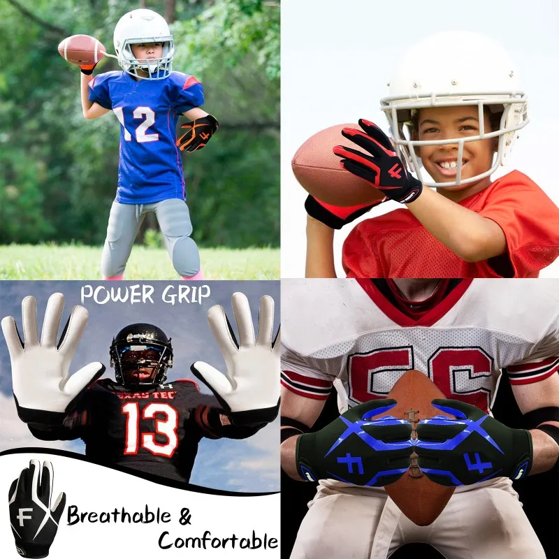 New American Football Rugby Gloves Receiver Youth Adult Men Grip Gloves for Kids Durable Breathable Flexible