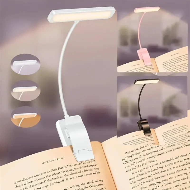 Multi-Color Portable USB Rechargeable Clip-On Reading Lamp