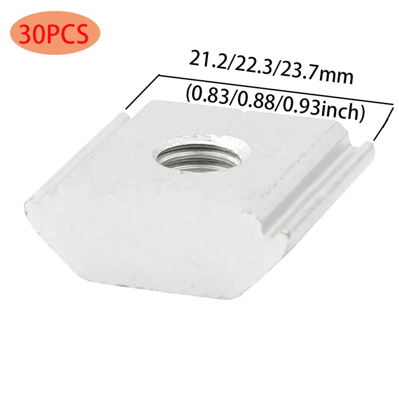 Solar Panel Mounting Set 30pcs 21.2mm 22.3mm 23.7mm Solar Panel Mounting Aluminum Alloy Bracket End Mid Clamp T-Blocks Square Nuts M8 T-Sliding Nut solar panel mounting set solar panel clips