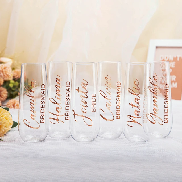 Personalized customizable Champagne Tumbler Flute Bridal Shower Stainless  Steel Wine Insulated Tumbler Bridesmaid Gift Box Ideas - AliExpress