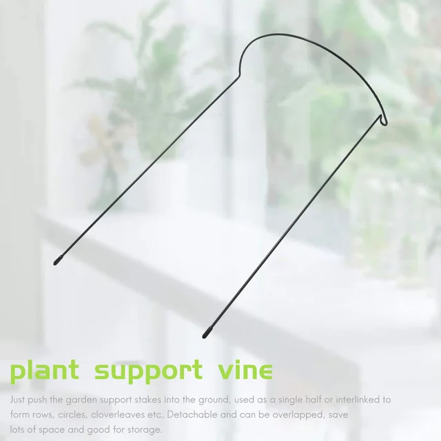 4 Pack Plant Támogató Tétfém Fémkerti Növény Tét Zöld Fél Kerek Növényi Tartó Gyűrű Ketrec - Image 4