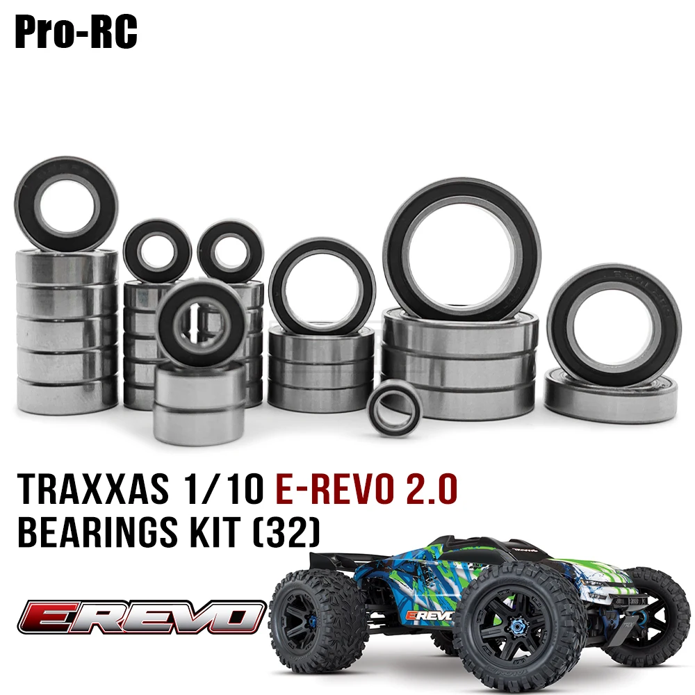 1/10 트랙사스 E Revo Erevo 2.0 VXL용 완벽한 베어링 키트, 브러시리스 2018 + 버전 RC 자동차 부품