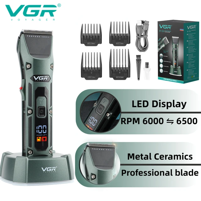 VGR Professionale Tagliacapelli Tagliacapelli Uomo Elettrico Macchina per  tagliare i capelli LED Display Due velocità Barbiere Trimmer da Uomo V-696  - AliExpress