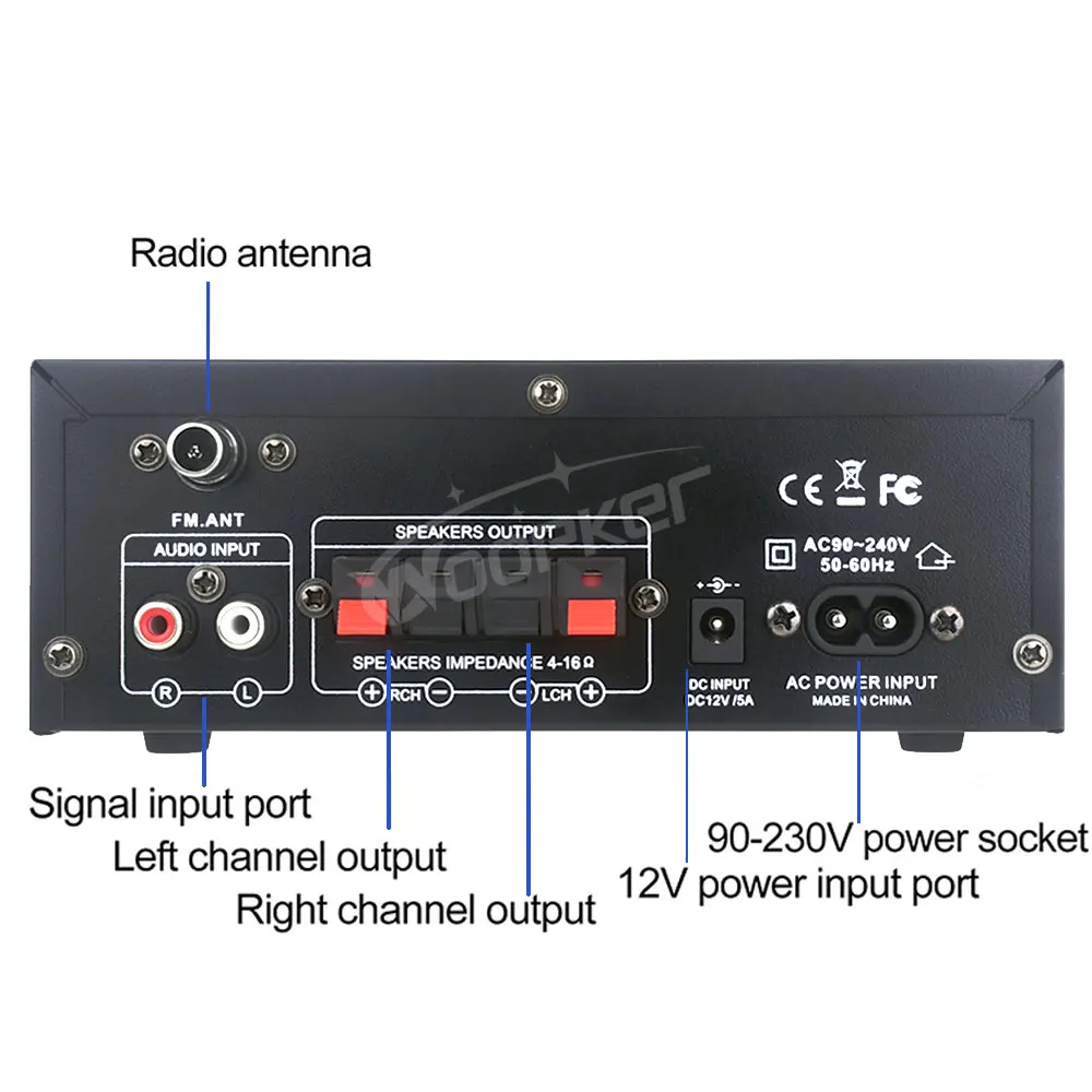 HiFi Digital Audio Amplifier Channel 2.0 Bluetooth Amp AK45 for Home Speakers 35