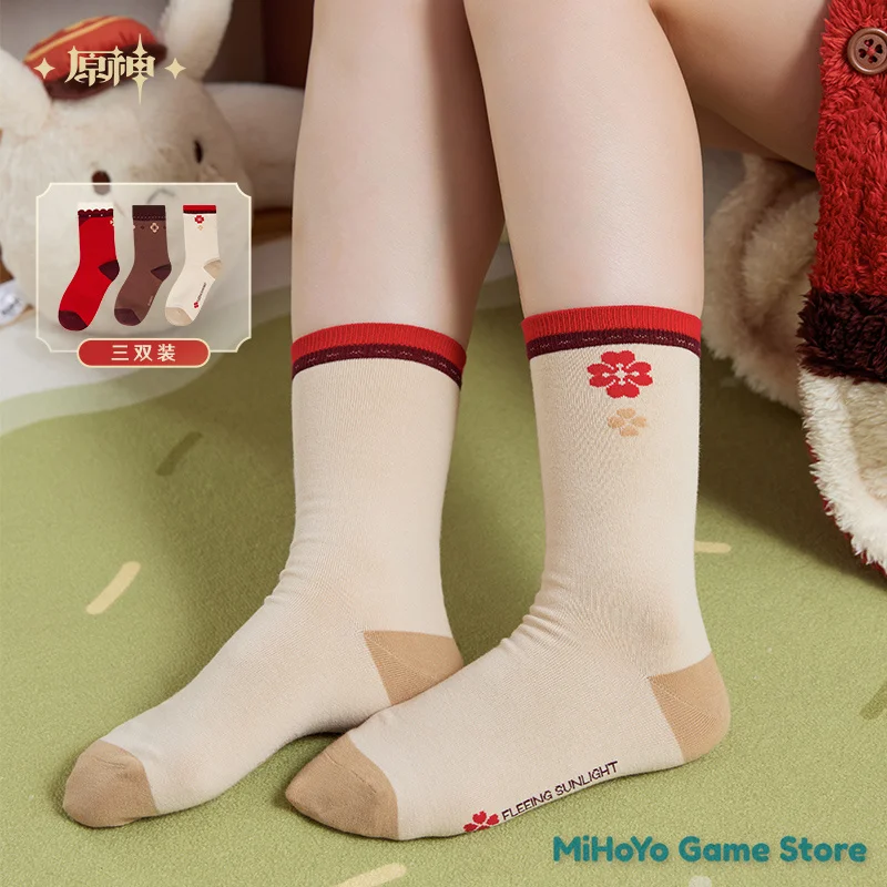 

Klee Socks MiHoYo Original Official Genshin Impact Klee Theme Impression Series 3 Pairs Of Socks Doujin Klee In Tube Socks Gifts