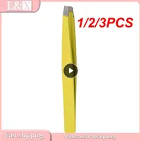 1/2/3PCS Stainless Steel Eyebrow Tweezer Colorful Hair Beauty Fine Hairs Puller Slanted Clips For Eyebrows Eyebrow Tongs Removal 1