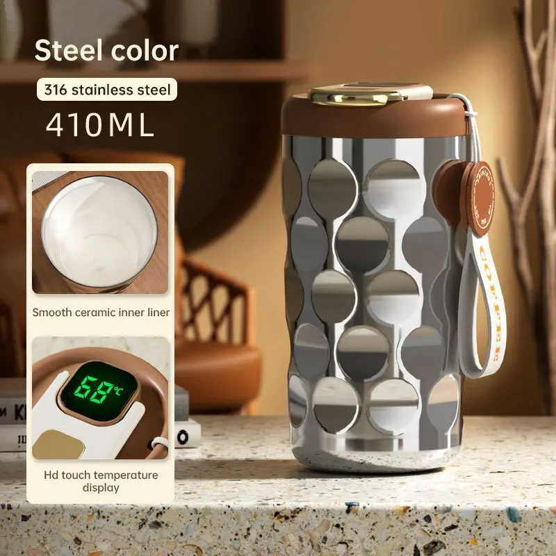 

450ml Stainless Steel Smart Insulation Coffee Mug Portable keeps Cold And Heat LED Temperature Display Leakproof Vacuum Mug