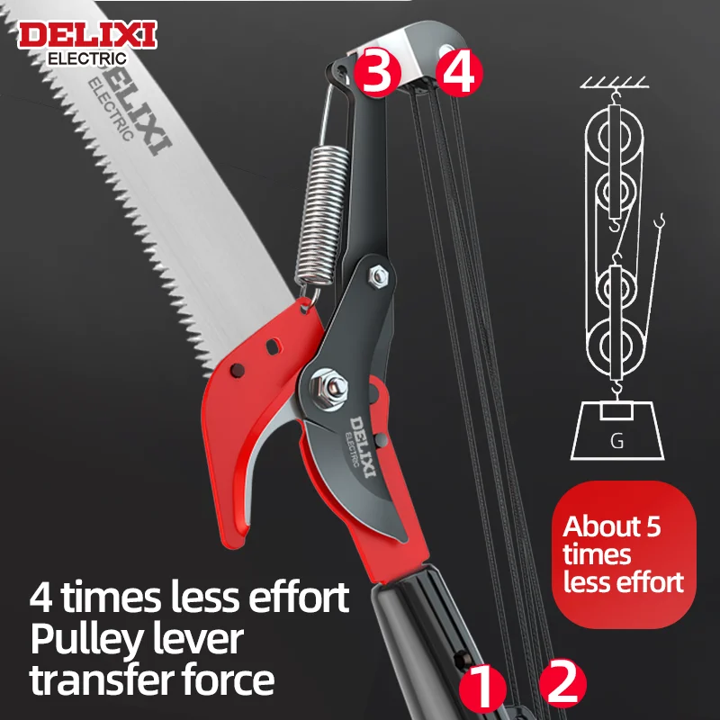 DELIXI ELECTRIC High-branch Shear High-altitude Pruning Shear Saw Tree Tool for Pruning Branches Special Scissors Garden Tools