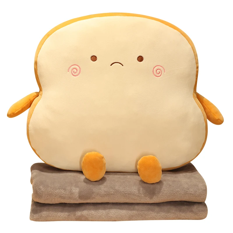 45x40cm Sop Bread Food Plush Pillow Stuffed Emotion Happy Smiling Squishy Seat Cushion Throw Pillow Lumbar Support Man Gift 6